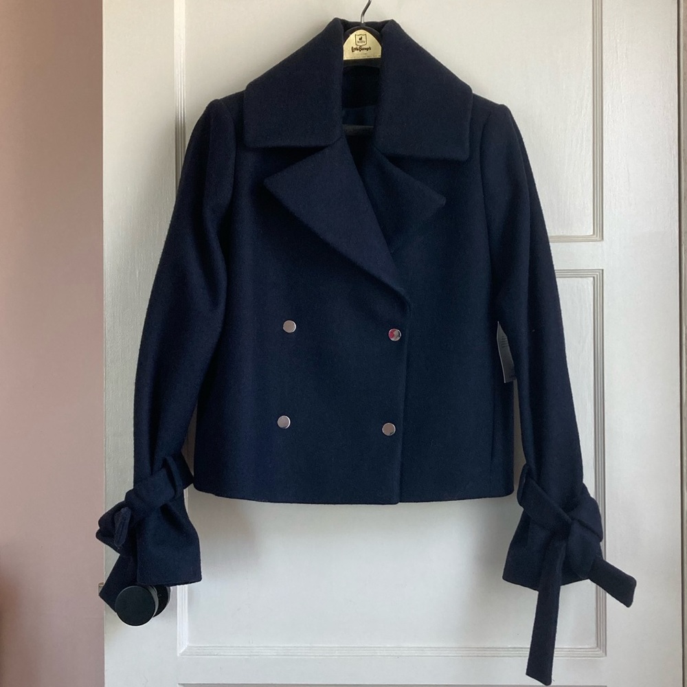 &other stories Navy cropped wool coat US6